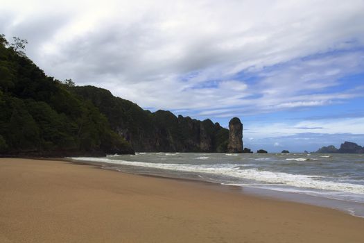 Beachfront, Sand and Sea in Krabi Province, Thailand