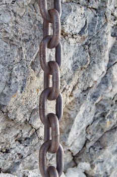 Strong chain on rock