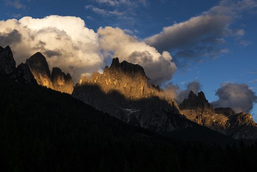 Sunset over the Pale di St.Martino Group, Dolomites