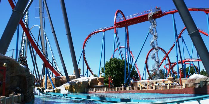 People are ready for ride on attraction