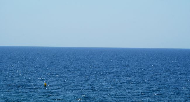 Only sea and sky, different kinds of blue color