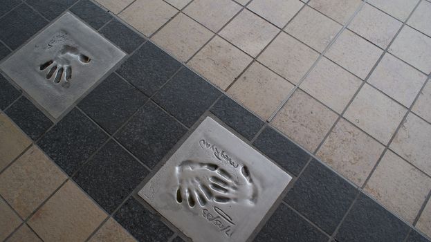 Palms of famous people in Cannes, France, Riviera