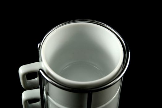 Stock pictures of coffee cups stacked for storage and usage