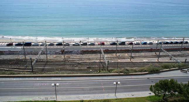 The sea and the road in Tarragona