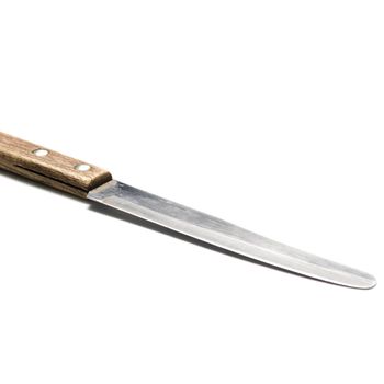 old used knife on a white background