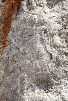 Closeup of the famous Colemans Rock in Oman