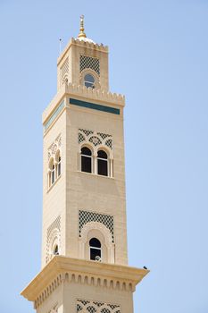 Picture of a mosque with blue sky in Oman