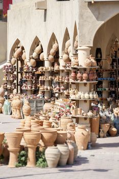 Pottery on the market of Nizwa, Oman