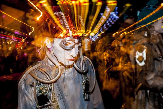 TUCSON, AZ/USA - NOVEMBER 09: Effect shot of unidentified performer at the All Souls Procession on November 09, 2014 in Tucson, AZ, USA.