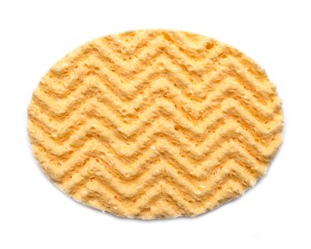 Yellow sponge on white background