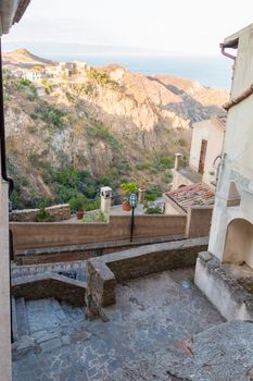 Panoramic viewof mount Nebrodi in Sicily from Savoca