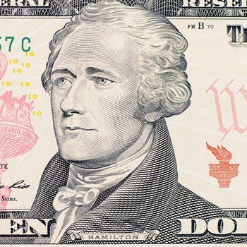 The face of Hamilton the dollar bill