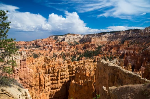 Storm clouds over rock formations of Bryce Canyon National Park, Utah USA