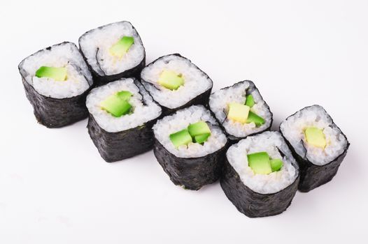 cucumber roll set isolated on white background