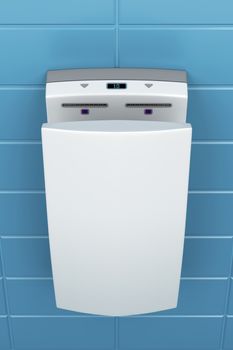 High speed vertical hand dryer in public toilet