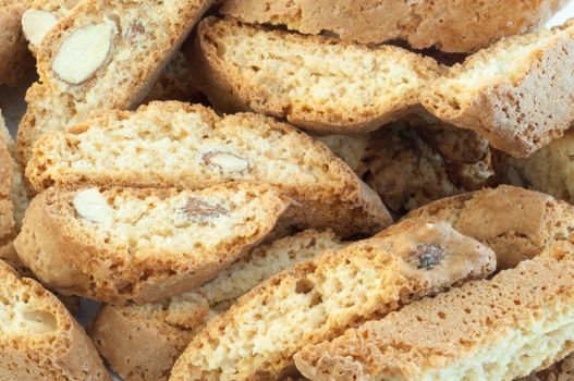 beautiful backgroun of typical italan cookies: cantucci biscuits of Prato