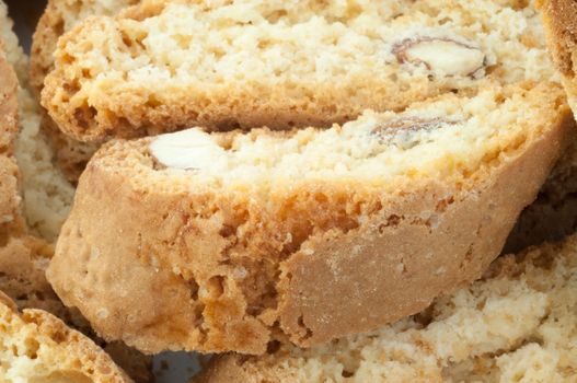 beautiful background of typical italian cookies: cantucci biscuits of Prato