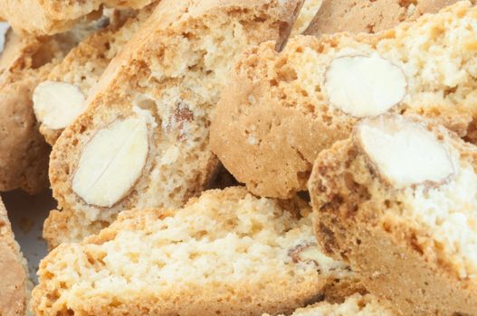 beautiful background of typical italian cookies: cantucci biscuits of Prato