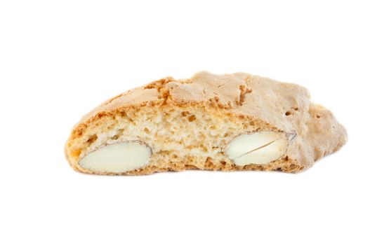beautiful background of typical italian cookies: cantucci biscuit of Prato isolated in studio