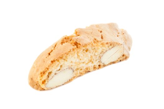 beautiful background of typical italian cookies: cantucci biscuit of Prato isolated in studio