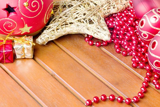 Photo shows a detail of the Christmas background on a table.