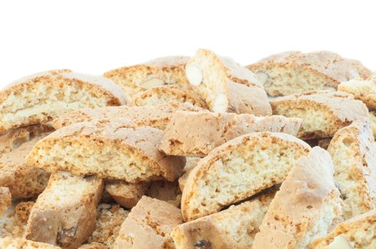 beautiful background of typical italian cookies: cantucci biscuits of Prato