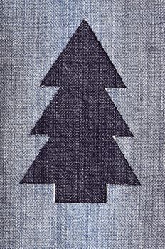 Christmas tree from denim