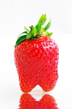 Healthy red strawberry fruit  isolated on the white background 