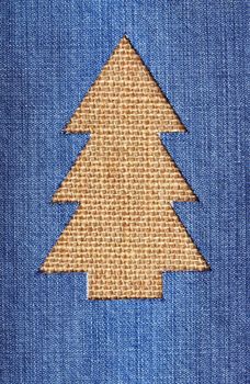 Christmas tree from denim