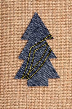 Christmas tree from denim