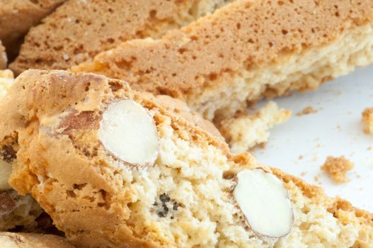 beautiful background of typical italian cookies: cantucci biscuits of Prato