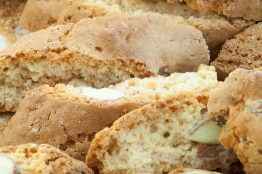 beautiful background of typical italian cookies: cantucci biscuits of Prato