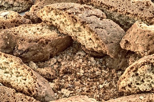 beautiful background of typical italian cookies: cantucci biscuits of Prato