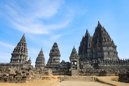 Candi Prambanan or Candi Rara Jonggrang is a 9th-century Hindu temple compound in Central Java, Indonesia, dedicated to the Trimurti, the expression of God as the Creator (Brahma), the Preserver (Vishnu) and the Destroyer (Shiva).