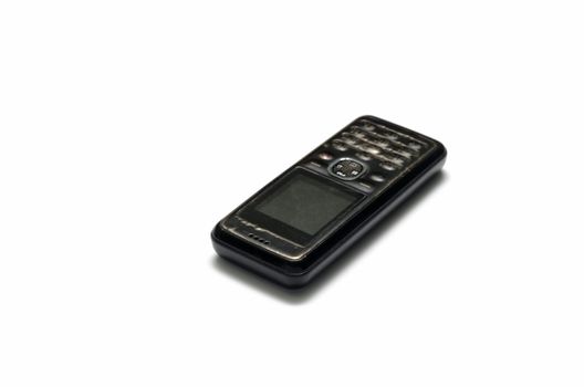old mobile phone on a white background