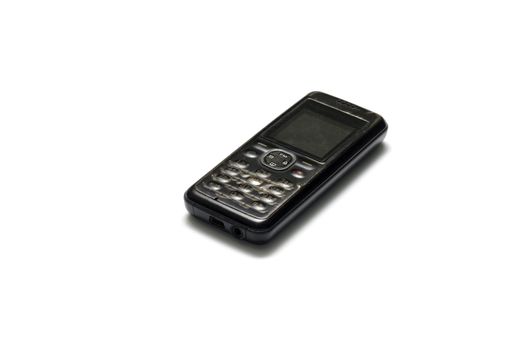 old mobile phone on a white background