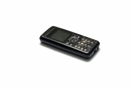 old mobile phone on a white background