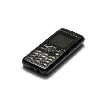 old mobile phone on a white background