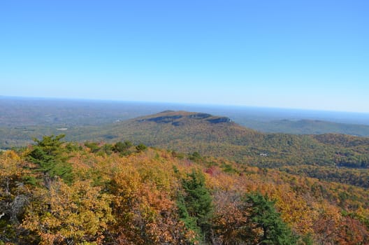 View of Hanging Rock from the tower at  Moores Wall. Seen in the fall of the year