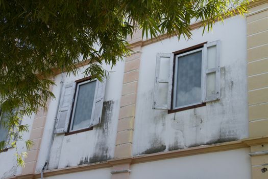 Old abandoned building with no windows, Songkhla.