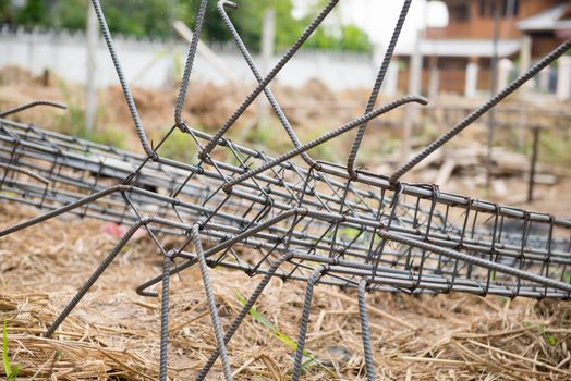 The preparation of the rebar to be structured in a pillar