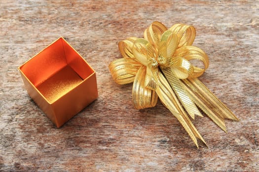 Golden Ribbon and Golden Gift Box