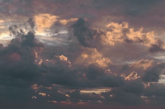 Picture of a dramatic cloudscape in the dawn.