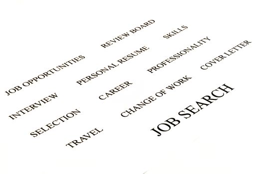 conceptual banner background of job search white and black