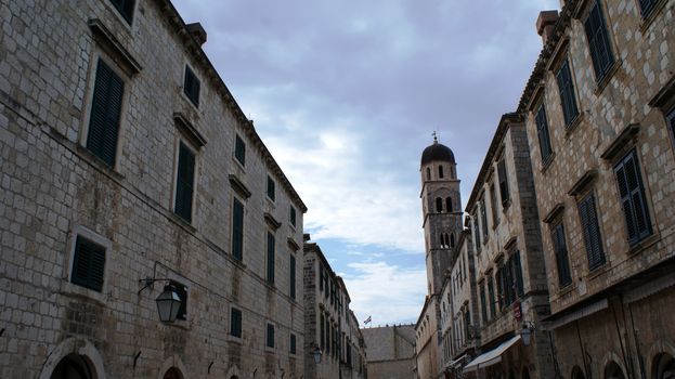 Street with ancient buildings, in Dubrovnik, Europe