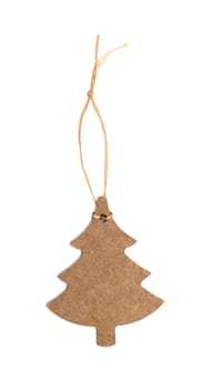 wooden christmas tree on white background