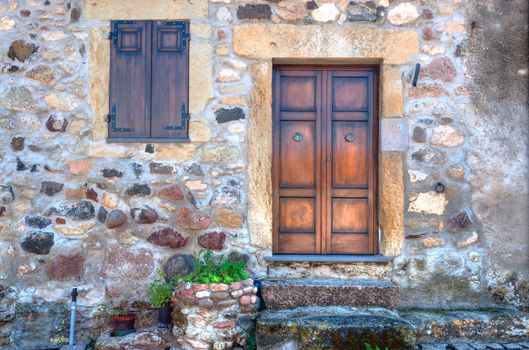 small door in an old alley in a village in the center of Sardinia