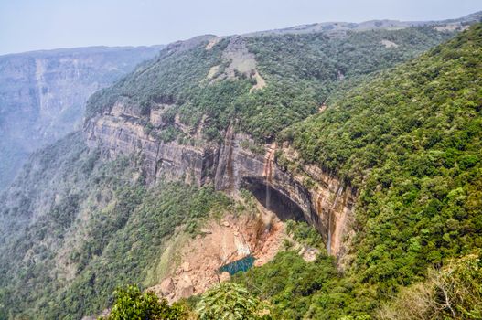 Side-view of breathtaking mountains in Indian Cherrapunji