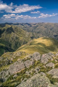 Picturesque landscape with mountain peaks in Capilla del Monte in Argentina, South America