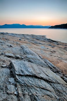 Beautiful Mountain Lake Shoreline on a sunny Day